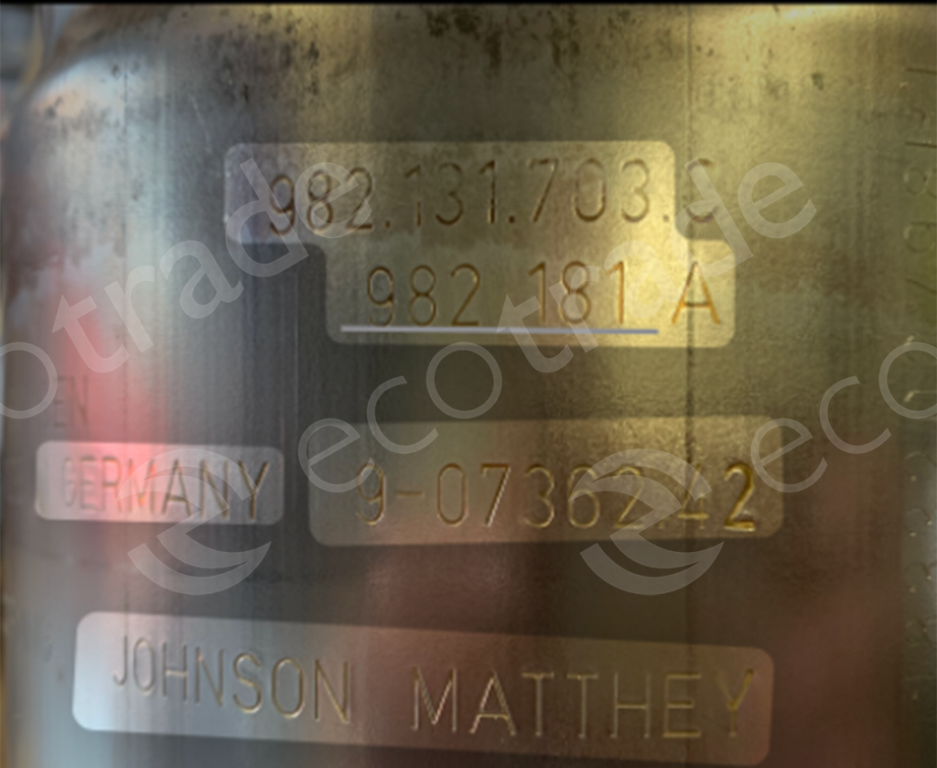 PorscheJohnson Matthey982131703C 982181AKatalizatoriai