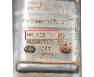 Honda-HM MGZ TH1Katalizatory