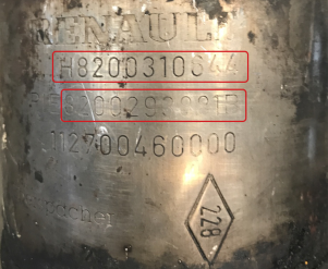 Renault-8200293881B H8200310644Catalizadores