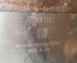 John DeereJohn DeereRE541181Catalizatoare